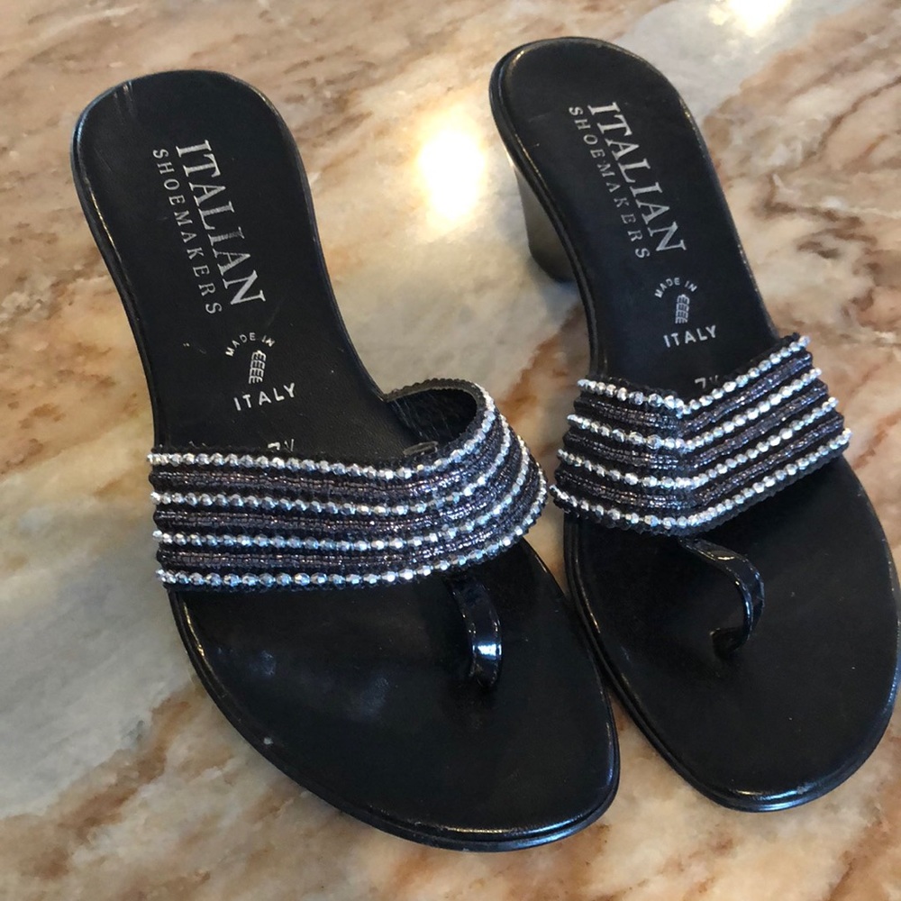 Black sparkly sandals